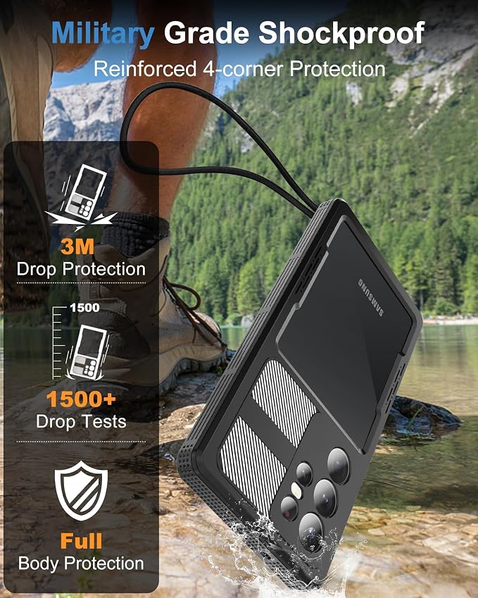 for Samsung Galaxy S23 Ultra Waterproof Case, Magnetic Heavy Duty Military - Image 4
