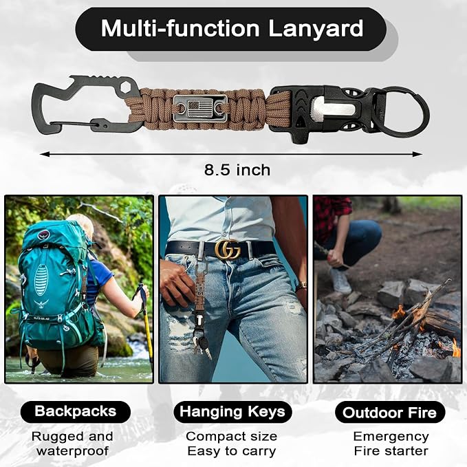 DDOUT Heavy Duty Paracord Lanyard 550 Paracord Braided Keychain - Image 5
