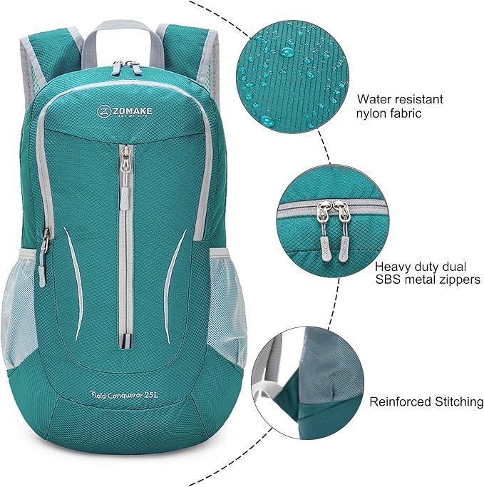 ZOMAKE Ultra Lightweight Packable Backpack 25L, Foldable Hiking Backpacks Water - Image 5