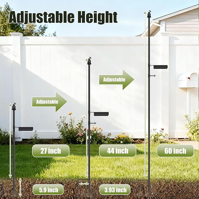 Ground Stake Mount Stand for Outdoor Cameras and Solar Panels, Adjustable - Image 3