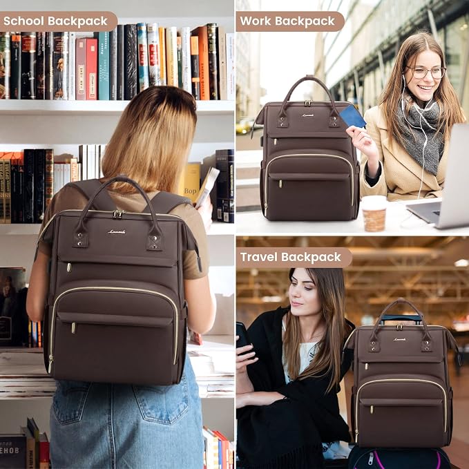 LOVEVOOK Leather Laptop Backpack - Image 6