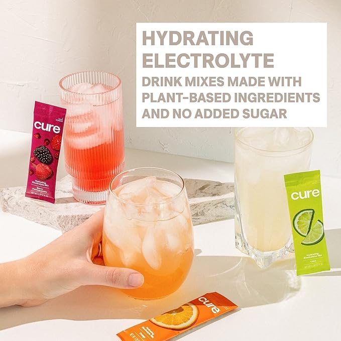 Cure Hydration | Plant-Based Electrolyte Drink Mix | No Added Sugar | FSA-HSA | - Image 5