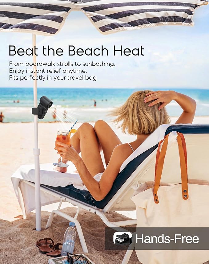 Portable Clip-On Mini Fan, Hands-Free, Turbo Personal Handheld Fans - Image 2