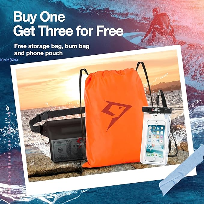 Piscifun Dry Bag Waterproof, Lightweight Dry Backpack Roll-Top Sealed - Image 5