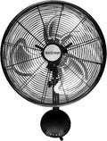 Hurricane 16" High Velocity Pro Oscillating Metal Wall Mount Fan w/ 3 Speeds by Hurricane