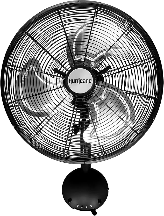 Hurricane 16" High Velocity Pro Oscillating Metal Wall Mount Fan w/ 3 Speeds by Hurricane