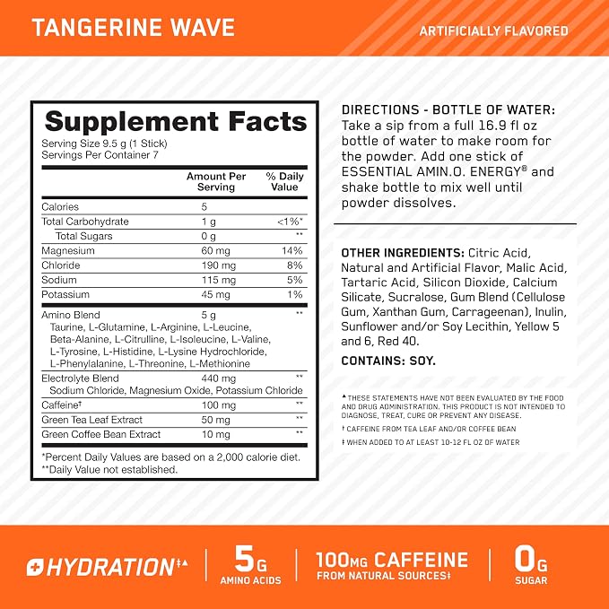 Optimum Nutrition Essential Amino Energy Plus Electrolytes Stick Packs - Image 3