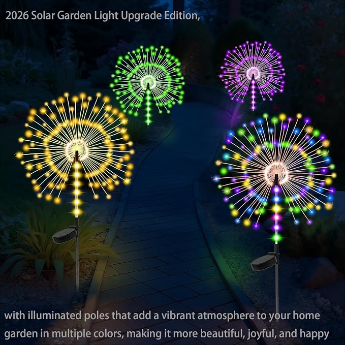 Garden Decor Outdoor Lights 500LED 4Pack, Solar Garden Lights - Image 2