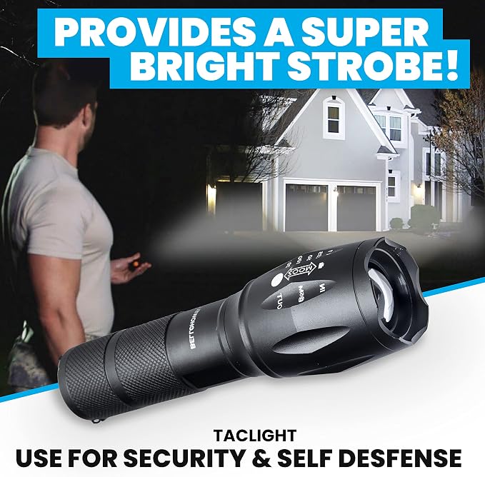 TacLight 3 Pk Tactical Flashlights High Lumens 40x Brighter than Regular Flash - Image 4