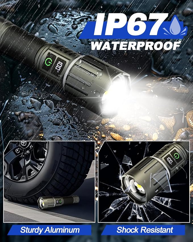 Victoper Rechargeable Flashlight, Titanium 5 Modes Zoomable Flash Light - Image 7