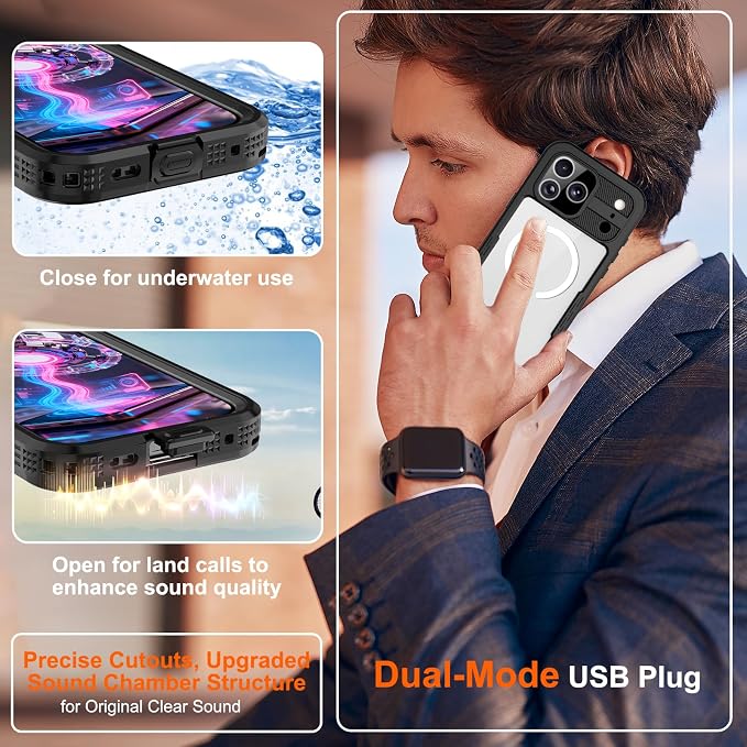 Waterproof Case for iPhone 17 Pro Max, IP68 Military Full-Body Armor, MagSafe - Image 7