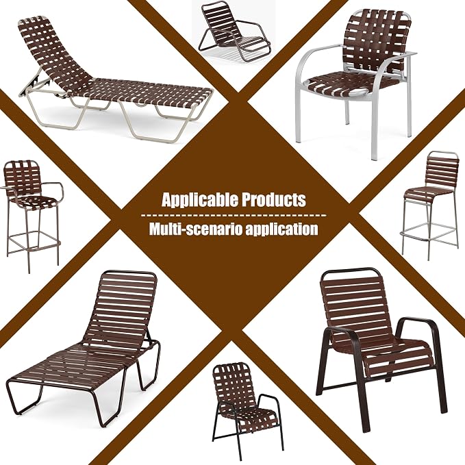 Vinyl Straps for Patio Chair Repair Kit 2'' Wide 10 Ft Long Replacement Straps - Image 6