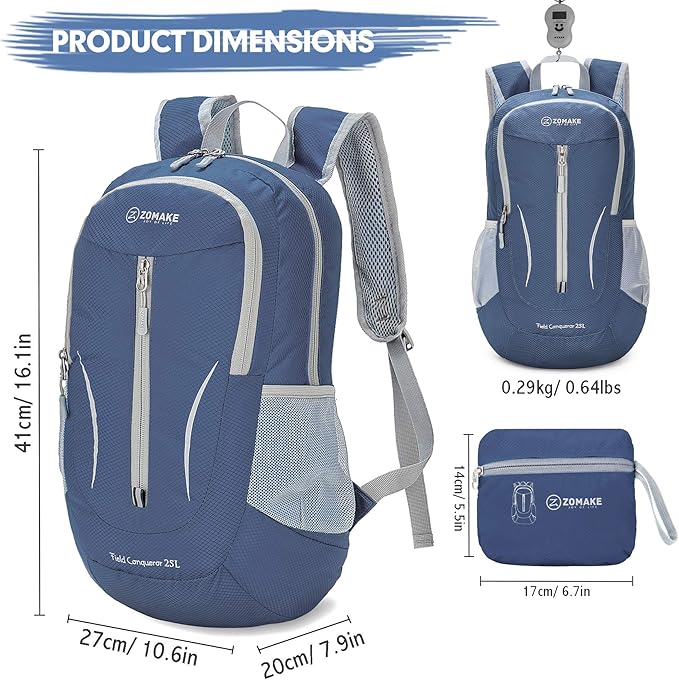 ZOMAKE Ultra Lightweight Packable Backpack 25L - Image 2