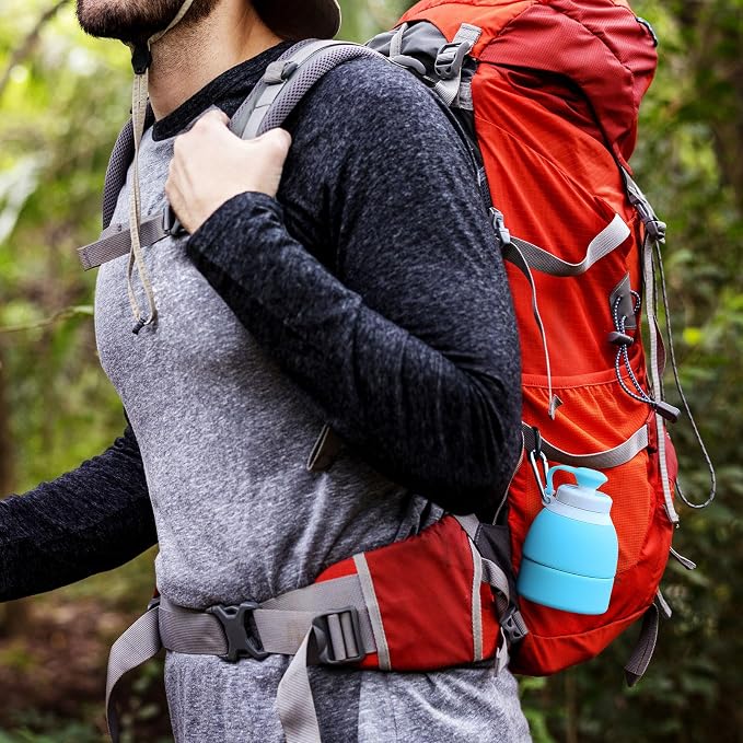 Collapsible Lightweight 20oz Water Bottle, Food-Grade Silicone BPA Free - Image 3