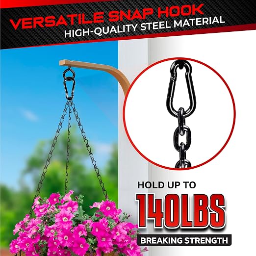 PAMAZY 8Pcs 2.36In Spring Snap Hooks, Carabiner Clip, Heavy Duty Rope Connector - Image 2