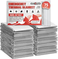 SecuCaptain Survival Emergency Thermal Blankets: 75 Pack Extra Large 84” x63” by SecuCaptain