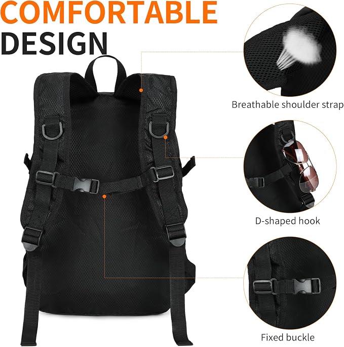 Small Hiking Backpack 35L Travel Lightweight Hiking Packable Daypack - Image 8