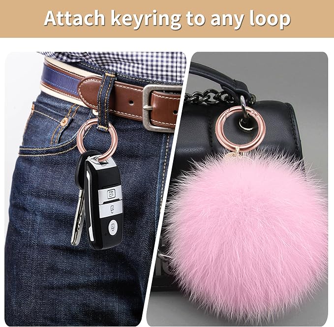 Gkeygo Key Ring Clip, 1 Inch Keychain Rings, 8 Pack Round Carabiner Clip - Image 4
