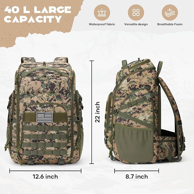 Maelstrom Tactical Backpack for Men, Water Resistant 40L Military Backpack - Image 4