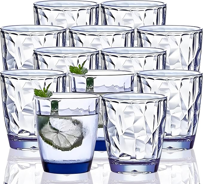 10 Oz Unbreakable Tritan Drinking Glasses Shatterproof Acrylic Glasses by VEILEDGEM