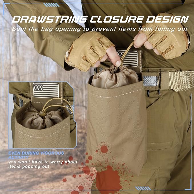 Tactical Dump Pouch for Battle Belt & MOLLE Systems | Foldable Mag Pouch - Image 3