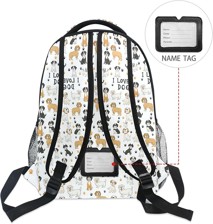 Wamika Bernese Mountain Dog Kids Backpack Cute Puppy Paw School Backpack Boy - Image 6