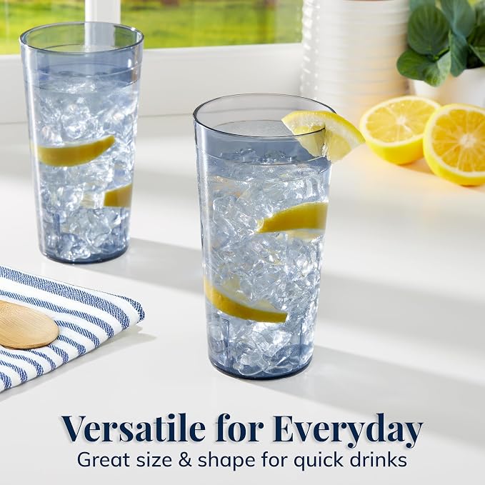 US Acrylic Cafe Plastic Reusable Tumblers 20-ounce Water Cups in Grey | Value - Image 5