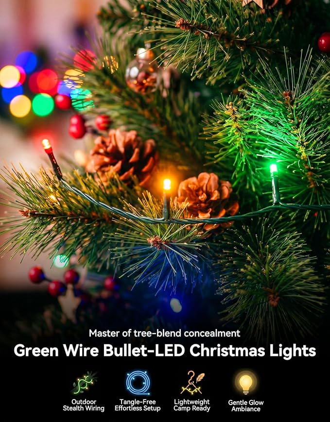 LitHome 164FT 500 LED String Lights Outdoor Indoor, 8 Modes Waterproof - Image 6