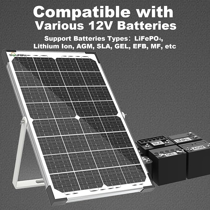SOLPERK 30W Solar Battery Charger Solar Battery Maintainer + Upgrade 10A MPPT - Image 3