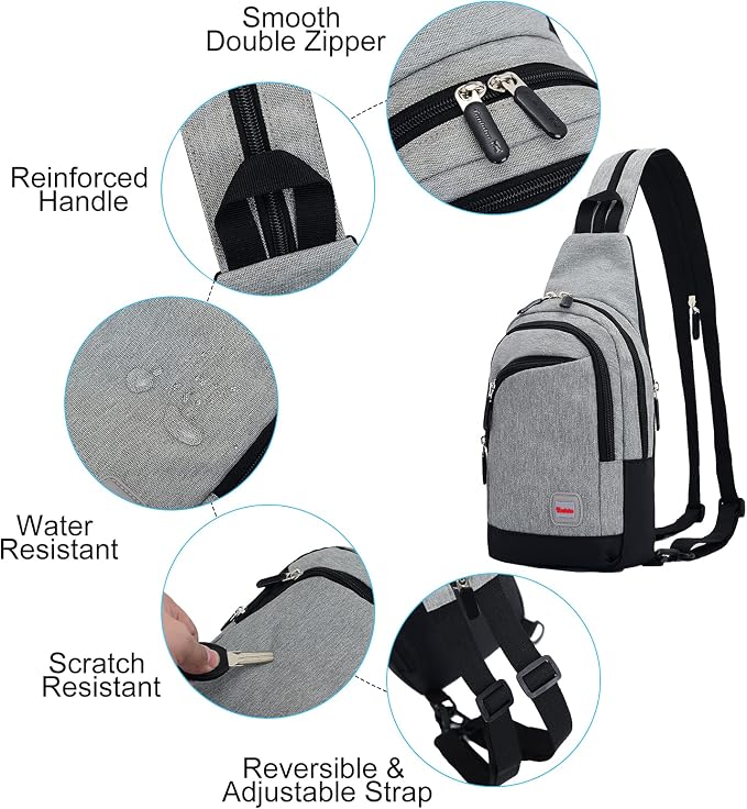 Peicees Small Sling Bag for Women Mens Convertible Crossbody Backpack Shoulder - Image 4