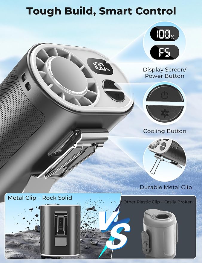 Portable Waist Fan with Ice Cooling, Instant Chill to 50℉, Mother Father Day - Image 4