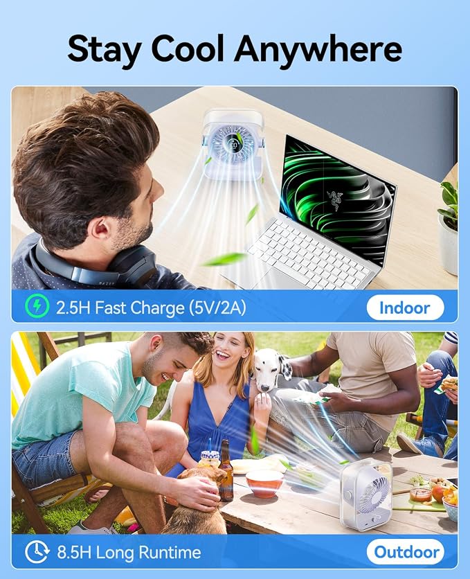 KIMMOO USB Desk Fan, Quiet Table Fan - Image 8