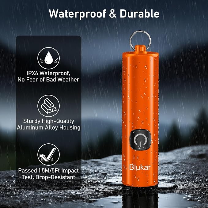 Blukar Rechargeable EDC Flashlight, Mini Keychain Flash Light - Image 7