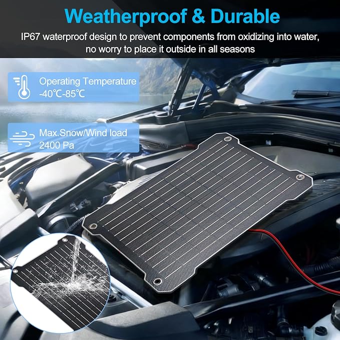Upgraded MPPT OBDII 12W Solar car Battery Charger 12V Solar trickle Charger - Image 4