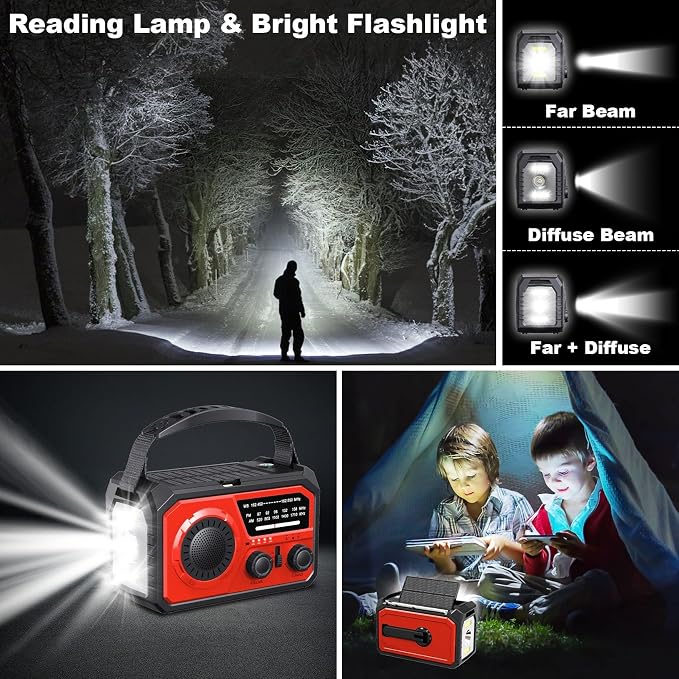 16000mAh Hand Crank Emergency Weather Radio - Image 6