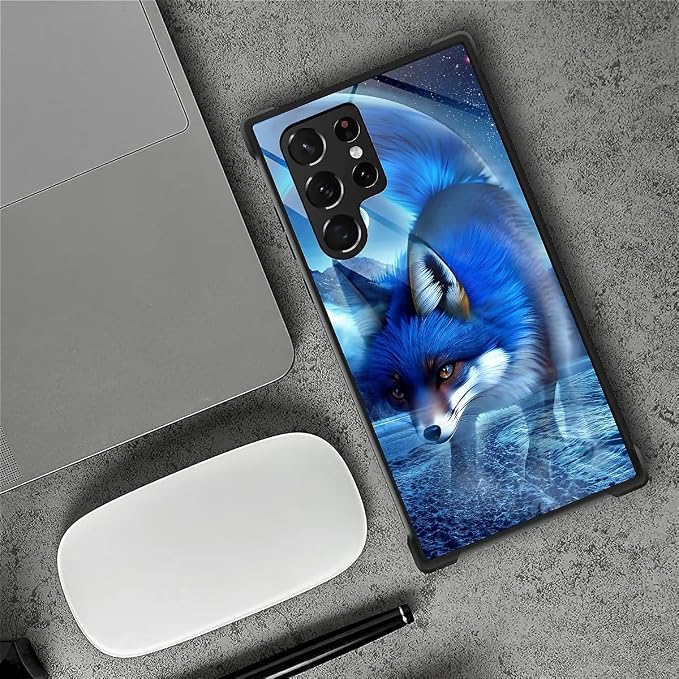for Samsung Galaxy S22 Ultra Case, Snowy Mountain Fox Lake Pattern Graphic - Image 6