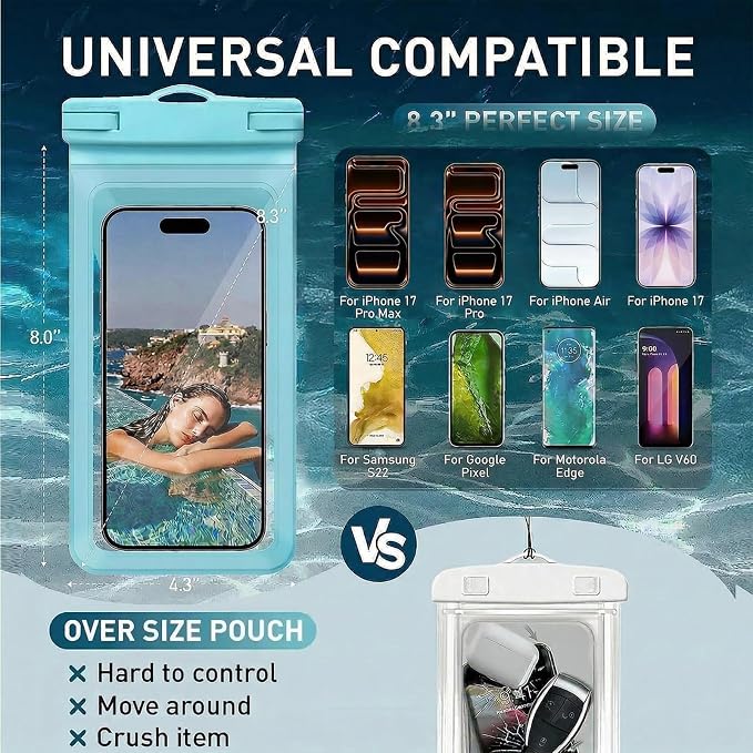 Waterproof Phone Pouch, with Interior Card Pocket, Large Waterproof Phone Case - Image 2