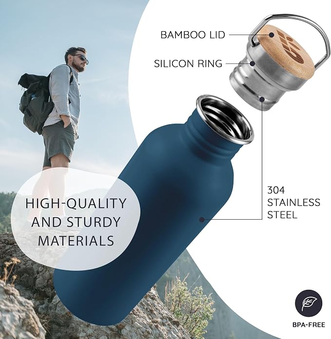 Bambaw Stainless Steel Water Bottle, 750 ml, Non-Insulated Water Bottle - Image 2