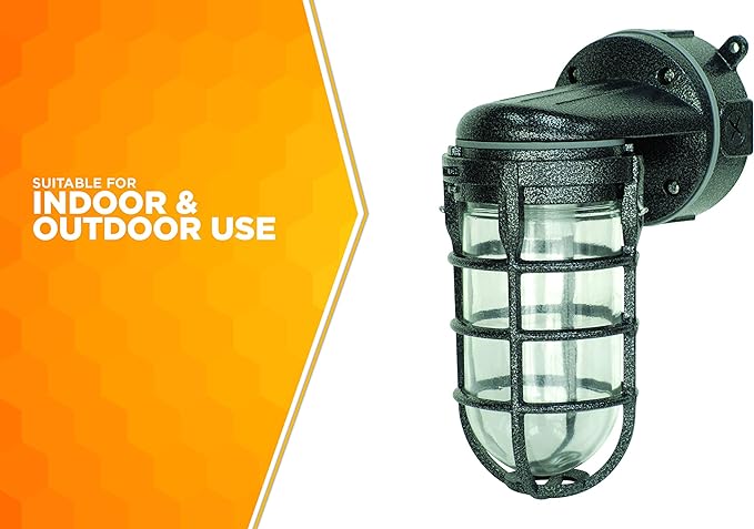 Woods L1707SVBLK Wall Mount Light in Hammered Black Finish Sturdy Die Cast - Image 4