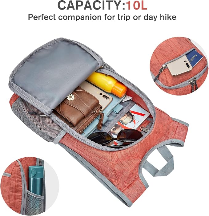 G4Free 10L/15L Hiking Backpack Lightweight Packable Hiking Daypack Small Travel - Image 7