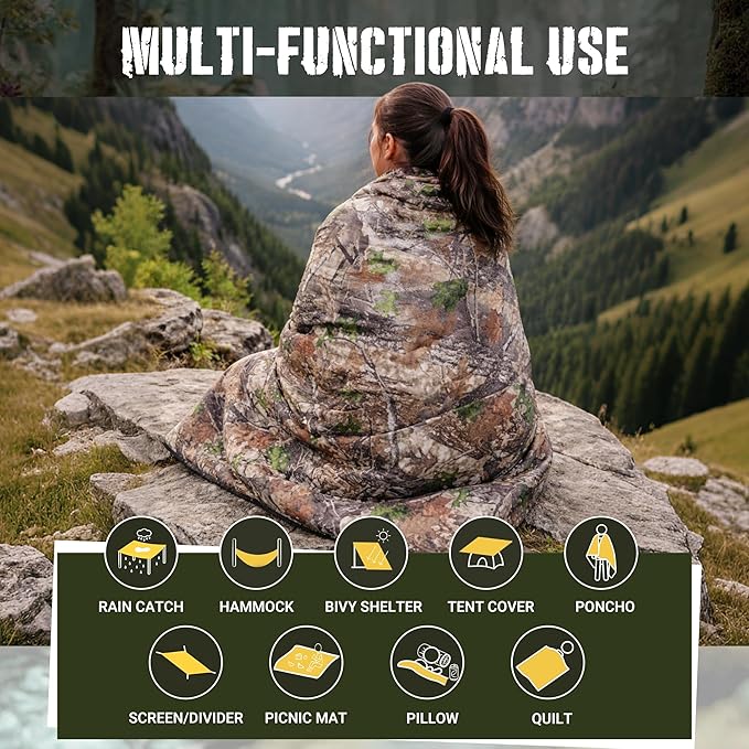 Lenotos Woobie Blanket, Thermal Insulated Military Poncho Liner, Water-Resistant - Image 3