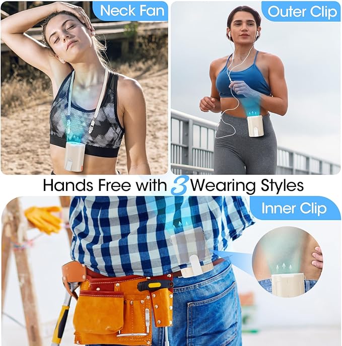 Heelkl 2026 AI Portable Fan Rechargeable, 4 Speeds Strong Airflow, Personal - Image 4