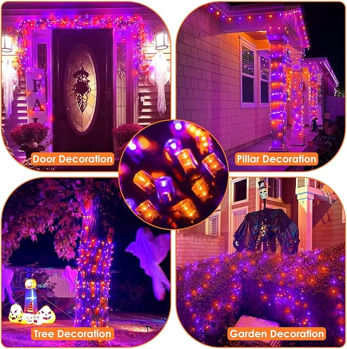 Connectable Purple and Orange Halloween Lights, Twinkle Light - Image 3