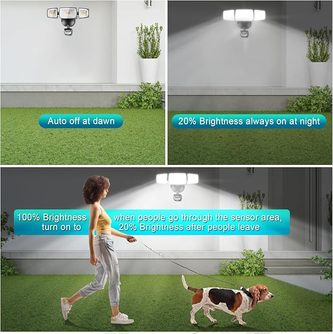 USTELLAR 55W Plug in Motion Sensor Lights Outdoor, Flood Lights Motion Sensor - Image 6