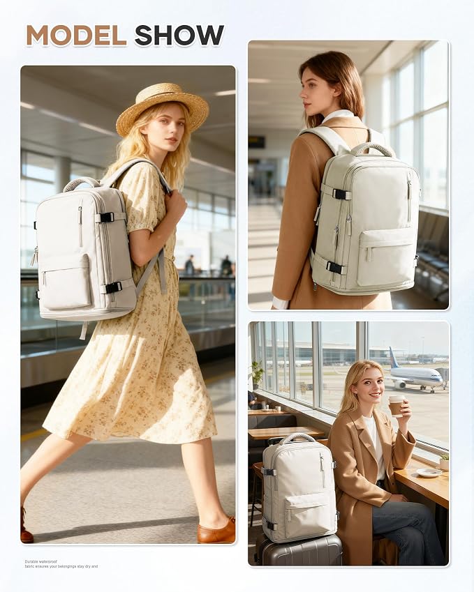 WONHOX Large Travel Backpack Carry on Flight Approved Laptop Work Business - Image 8