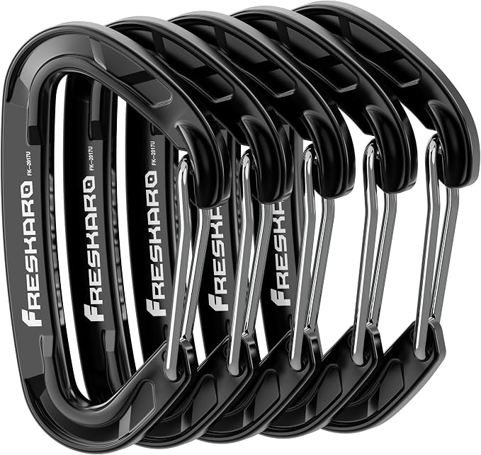 FresKaro 5pcs Nano Carabiner Clips, 8kN 1798lbs, Small Sturdy, Reliable by FresKaro