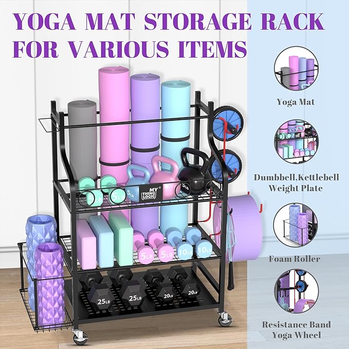 Mythinglogic Yoga Mat Storage Racks, Home Gym Storage Rack - Image 3