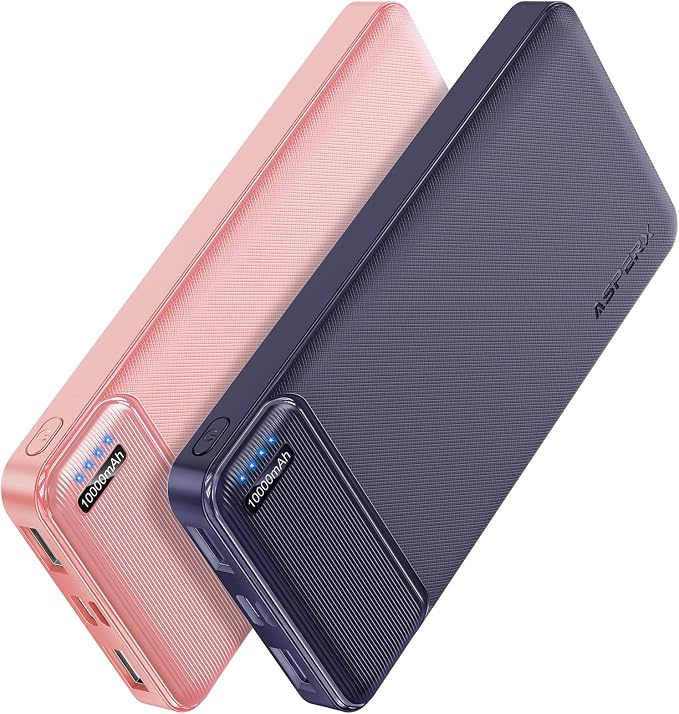 AsperX 2-Pack 10000mAh USB C Output Portable Charger Power Bank Fast Charging by AsperX