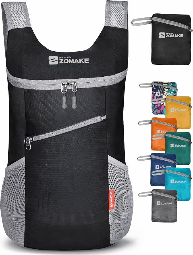 ZOMAKE Lightweight Packable Backpack, Foldable Backpacks Small Daypack by ZOMAKE