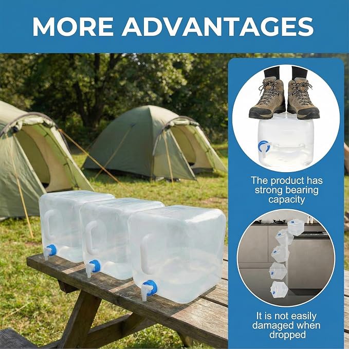 3-Pack 5.3 Gallon Collapsible Water Containers - Image 4